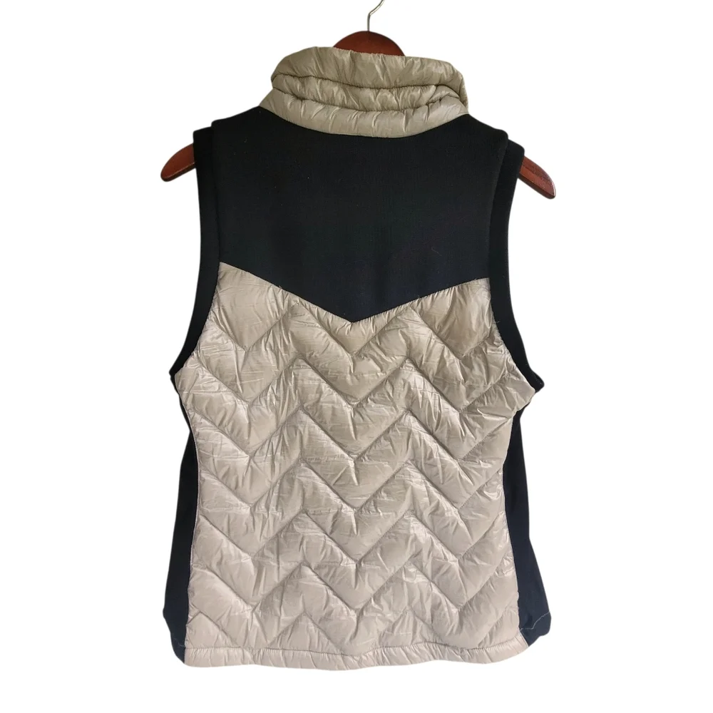 Calvin Klein Performace Down Quilted Puffer Vest Gold Black Womens Medium